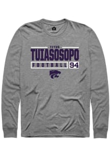 Titus Tuiasosopo Rally Mens Graphite K-State Wildcats NIL Stacked Box Tee