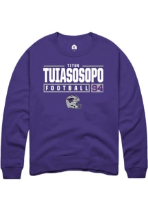 Titus Tuiasosopo Rally Mens Purple K-State Wildcats NIL Stacked Box Crew Sweatshirt