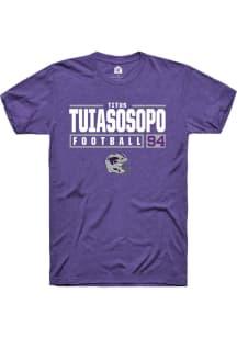 Titus Tuiasosopo Purple K-State Wildcats NIL Stacked Box Short Sleeve T Shirt