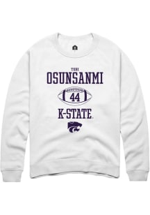 Tobi Osunsanmi Rally Mens White K-State Wildcats NIL Sport Icon Crew Sweatshirt