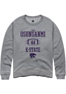 Tobi Osunsanmi Rally Mens Graphite K-State Wildcats NIL Sport Icon Crew Sweatshirt