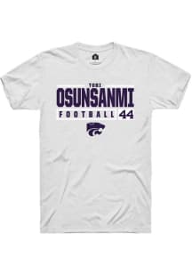 Tobi Osunsanmi White K-State Wildcats NIL Stacked Box Short Sleeve T Shirt