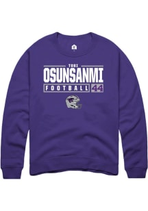 Tobi Osunsanmi Rally Mens Purple K-State Wildcats NIL Stacked Box Crew Sweatshirt