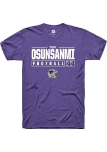 Tobi Osunsanmi Purple K-State Wildcats NIL Stacked Box Short Sleeve T Shirt