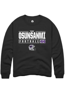 Tobi Osunsanmi Rally Mens Black K-State Wildcats NIL Stacked Box Crew Sweatshirt