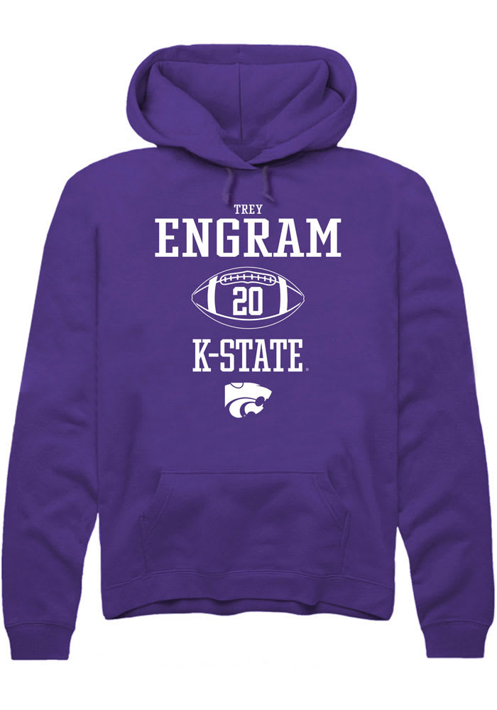 Trey Engram Rally K-State Wildcats Mens Purple NIL Sport Icon Long Sleeve Hoodie