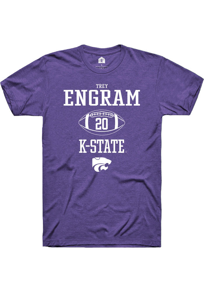 Trey Engram K-State Wildcats Purple Rally NIL Sport Icon Short Sleeve T Shirt