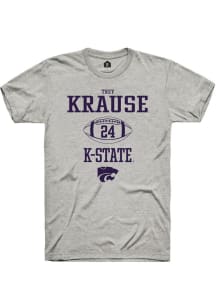 Trey Krause Ash K-State Wildcats NIL Sport Icon Short Sleeve T Shirt