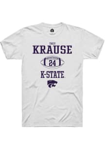 Trey Krause White K-State Wildcats NIL Sport Icon Short Sleeve T Shirt