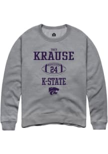 Trey Krause Rally Mens Graphite K-State Wildcats NIL Sport Icon Crew Sweatshirt