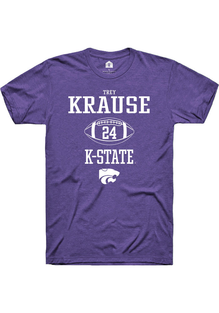 Trey Krause K-State Wildcats Purple Rally NIL Sport Icon Short Sleeve T Shirt
