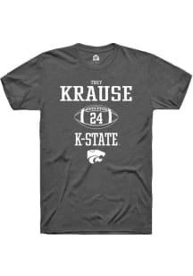 Trey Krause Dark Grey K-State Wildcats NIL Sport Icon Short Sleeve T Shirt