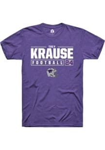 Trey Krause Purple K-State Wildcats NIL Stacked Box Short Sleeve T Shirt