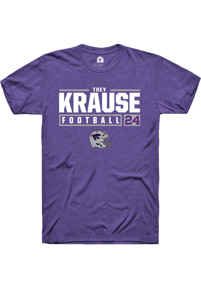 Trey Krause K-State Wildcats Purple Rally NIL Stacked Box Short Sleeve T Shirt