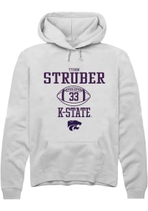 Tyson Struber Rally Mens White K-State Wildcats NIL Sport Icon Hooded Sweatshirt