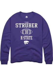 Tyson Struber Rally Mens Purple K-State Wildcats NIL Sport Icon Crew Sweatshirt