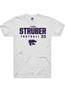 Tyson Struber White K-State Wildcats NIL Stacked Box Short Sleeve T Shirt