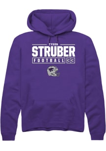 Tyson Struber Rally Mens Purple K-State Wildcats NIL Stacked Box Hooded Sweatshirt