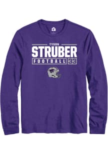 Tyson Struber Rally Mens Purple K-State Wildcats NIL Stacked Box Tee