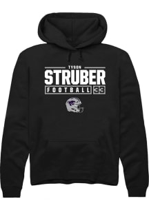 Tyson Struber Rally Mens Black K-State Wildcats NIL Stacked Box Hooded Sweatshirt