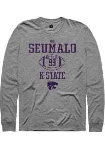 Uso Seumalo Rally Mens Graphite K-State Wildcats NIL Sport Icon Tee