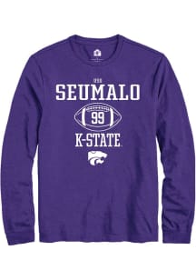 Uso Seumalo Rally Mens Purple K-State Wildcats NIL Sport Icon Tee