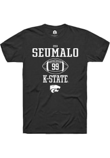 Uso Seumalo Black K-State Wildcats NIL Sport Icon Short Sleeve T Shirt