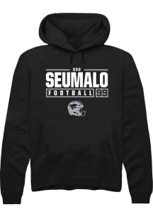 Uso Seumalo Rally Mens Black K-State Wildcats NIL Stacked Box Hooded Sweatshirt