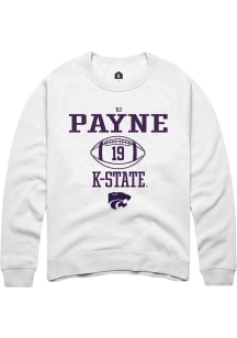 Victor Payne Rally Mens White K-State Wildcats NIL Sport Icon Crew Sweatshirt