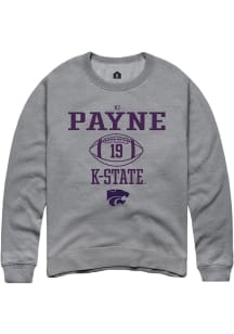 Victor Payne Rally Mens Graphite K-State Wildcats NIL Sport Icon Crew Sweatshirt