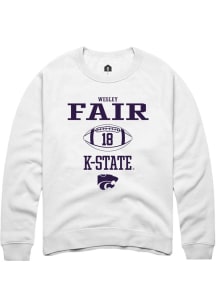 Wesley Fair Rally Mens White K-State Wildcats NIL Sport Icon Crew Sweatshirt