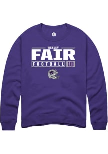 Wesley Fair Rally Mens Purple K-State Wildcats NIL Stacked Box Crew Sweatshirt