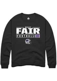 Wesley Fair Rally Mens Black K-State Wildcats NIL Stacked Box Crew Sweatshirt