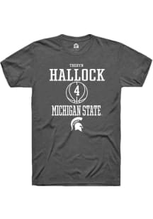 Theryn Hallock Dark Grey Michigan State Spartans NIL Sport Icon Short Sleeve T Shirt