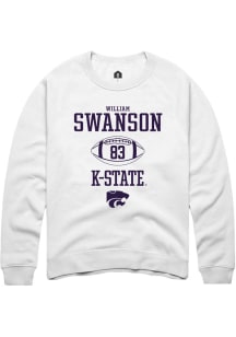 William Swanson Rally Mens White K-State Wildcats NIL Sport Icon Crew Sweatshirt