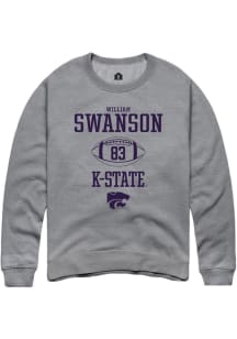 William Swanson Rally Mens Graphite K-State Wildcats NIL Sport Icon Crew Sweatshirt