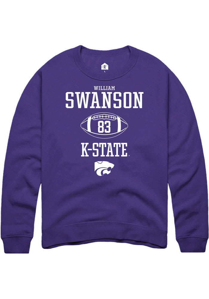 William Swanson Rally K-State Wildcats Mens Purple NIL Sport Icon Long Sleeve Crew Sweatshirt