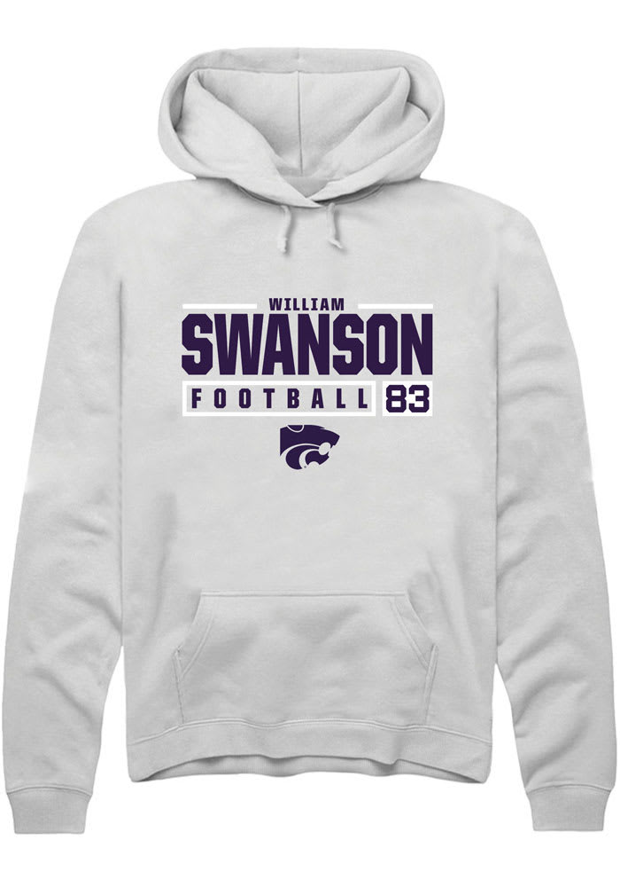 William Swanson Rally K-State Wildcats Mens White NIL Stacked Box Long Sleeve Hoodie