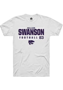 William Swanson White K-State Wildcats NIL Stacked Box Short Sleeve T Shirt