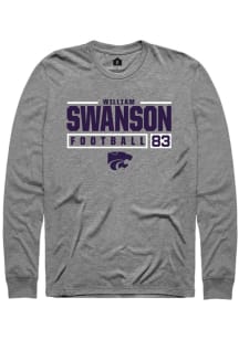 William Swanson Rally Mens Graphite K-State Wildcats NIL Stacked Box Tee