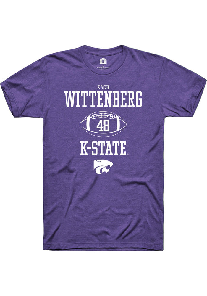 Zach Wittenberg K-State Wildcats Purple Rally NIL Sport Icon Short Sleeve T Shirt
