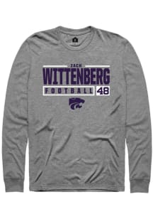 Zach Wittenberg Rally Mens Graphite K-State Wildcats NIL Stacked Box Tee