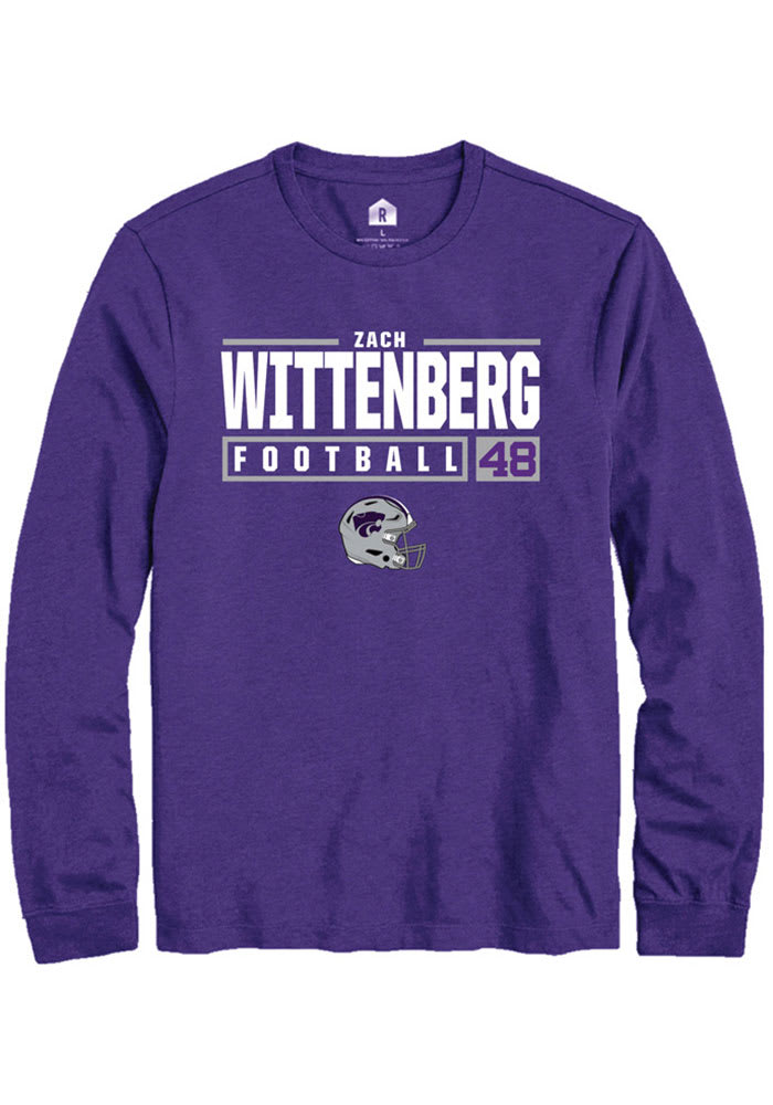 Zach Wittenberg K-State Wildcats Purple Rally NIL Stacked Box Long Sleeve T Shirt