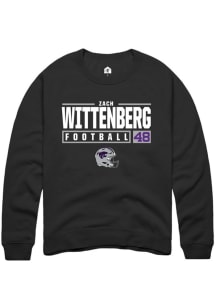 Zach Wittenberg Rally Mens Black K-State Wildcats NIL Stacked Box Crew Sweatshirt