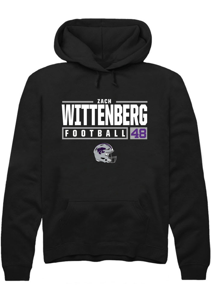 Zach Wittenberg Rally K-State Wildcats Mens Black NIL Stacked Box Long Sleeve Hoodie