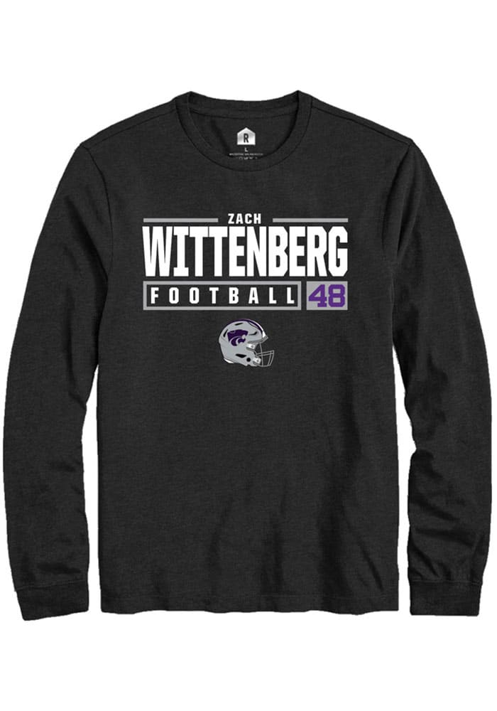 Zach Wittenberg K-State Wildcats Black Rally NIL Stacked Box Long Sleeve T Shirt
