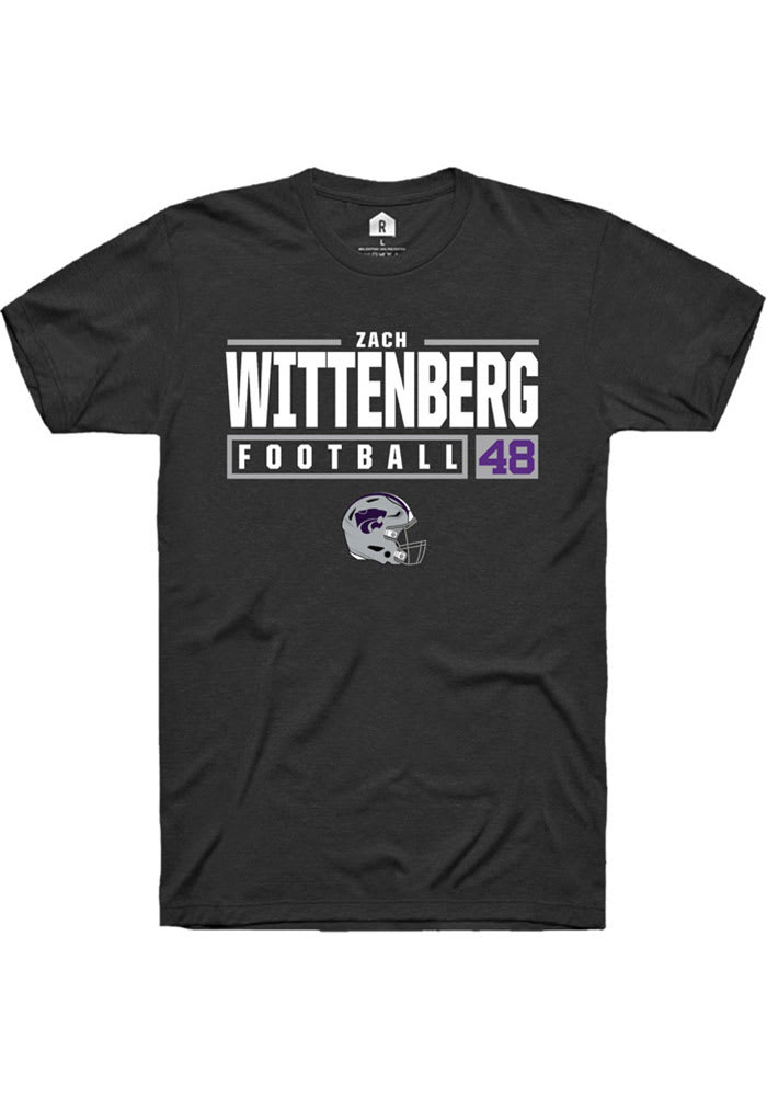 Zach Wittenberg K-State Wildcats Black Rally NIL Stacked Box Short Sleeve T Shirt