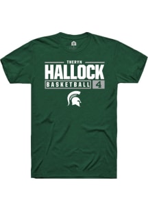 Theryn Hallock Green Michigan State Spartans NIL Stacked Box Short Sleeve T Shirt