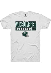 Alex Vansumeren White Michigan State Spartans NIL Stacked Box Short Sleeve T Shirt