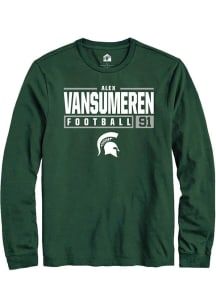 Alex Vansumeren Rally Mens Green Michigan State Spartans NIL Stacked Box Tee